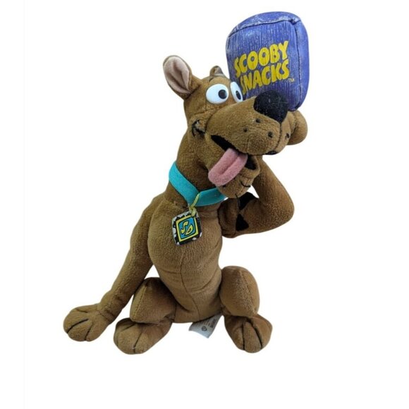 vintage Scooby-Doo Plush Toy Holding Scooby Snacks 11" Cartoon Network Collectib - Picture 1 of 8